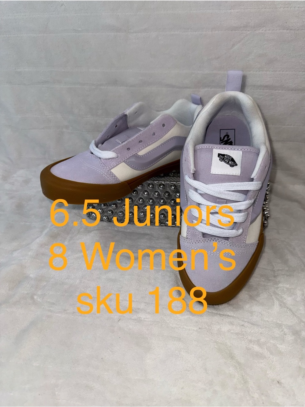 NIB Vans Knu Skool Lavender Purple Sz 6.5Yo, 8W Chunky 90s Skate Shoe VN000D2TCP